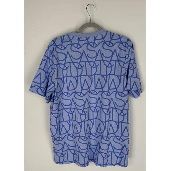 Adidas Script Tee Blue Dawn Mens Large New T Shirt Short Sleeve - Picture 6 of 6